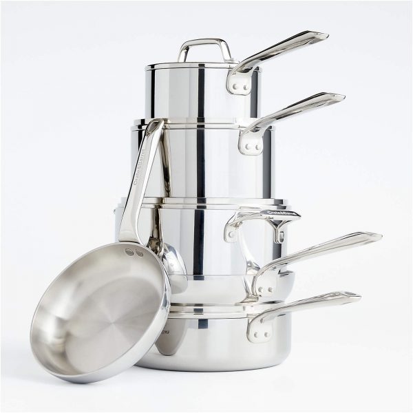 Crate & Barrel EvenCook Core 10-Pc. Stainless Steel Cookware Set +
